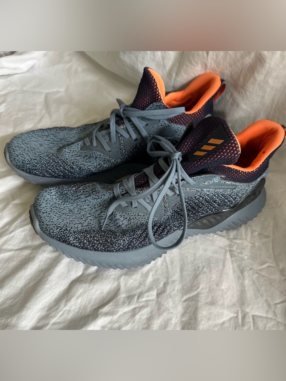adidas Men's Tennis or Pickleball sneakers in Gray with Orange Accents